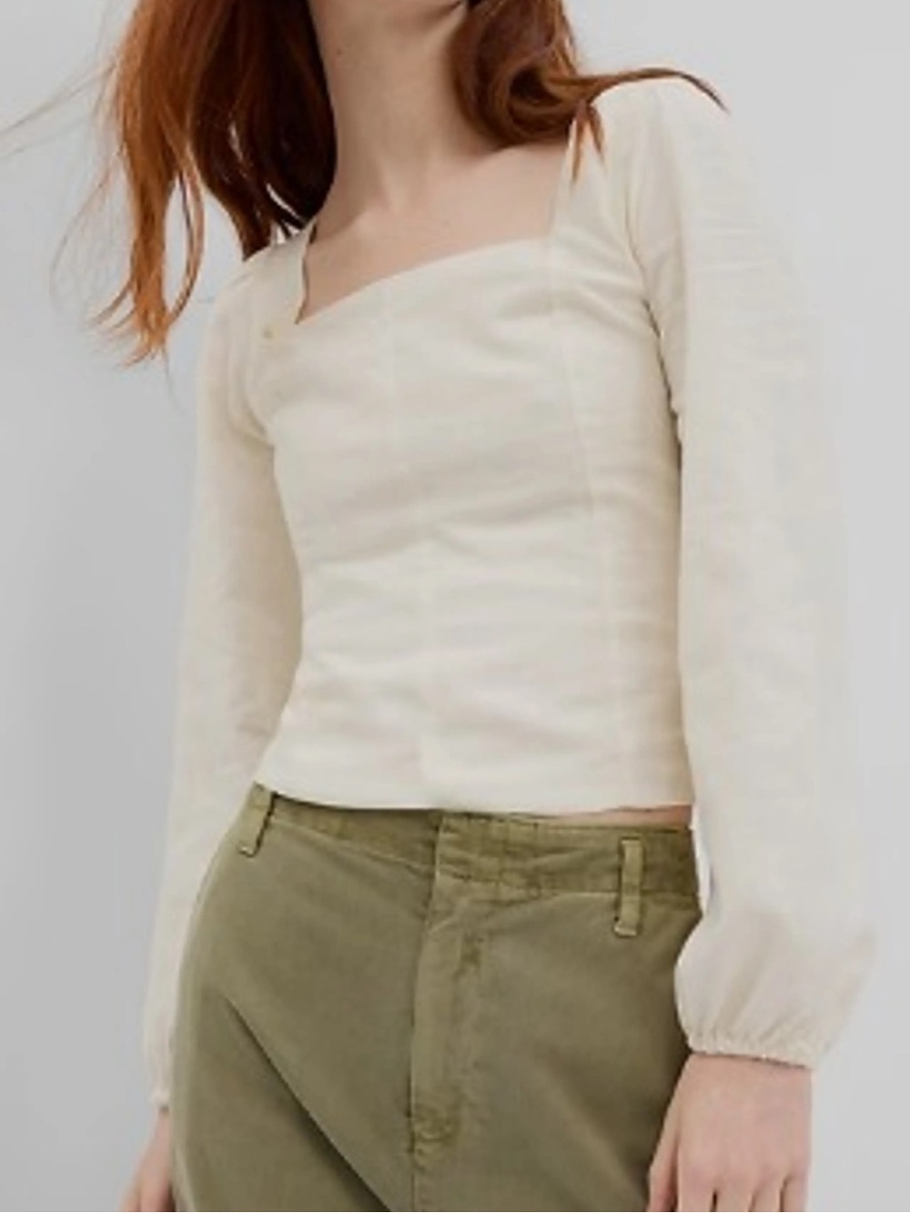 Linen-Blend Blouse